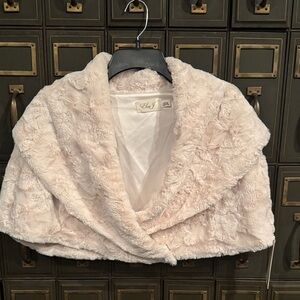 Eliza J Faux Fur Shrug
